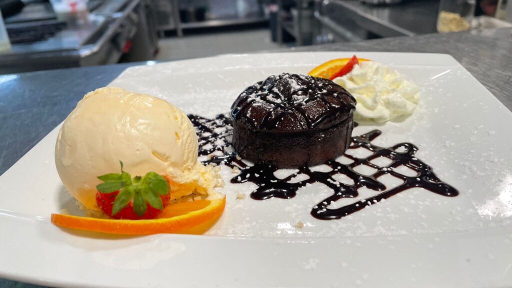 couplant de chocolate con helado de vainilla