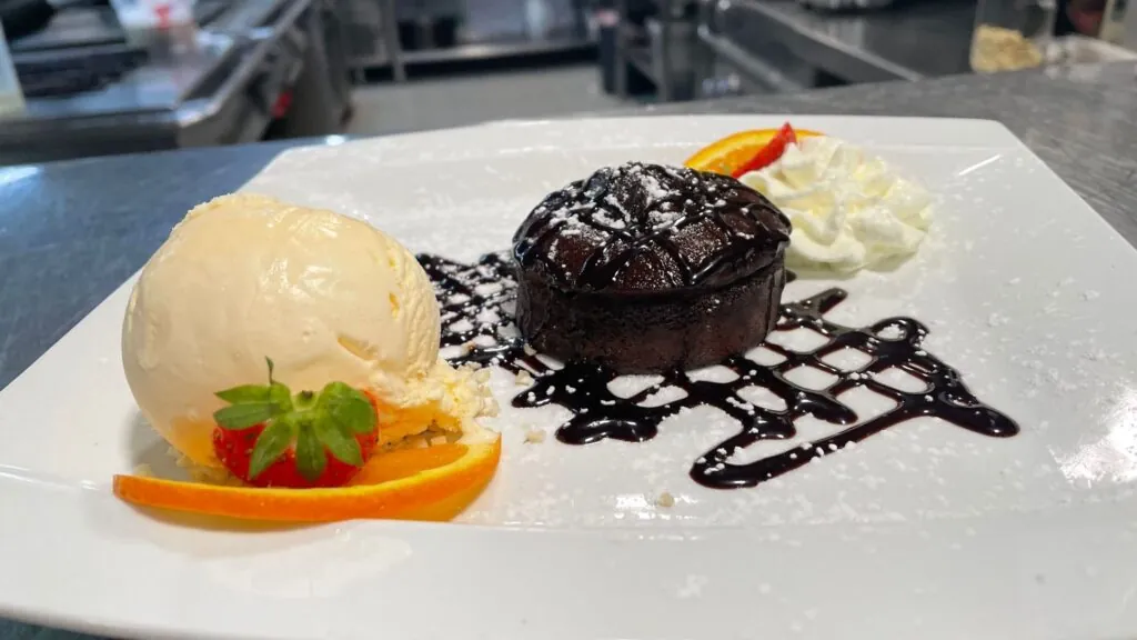 couplant de chocolate con helado de vainilla